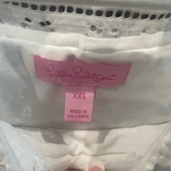 Lilly Pulitzer Lace Shoulder Peek Lyra Top XXS - Picture 3 of 3